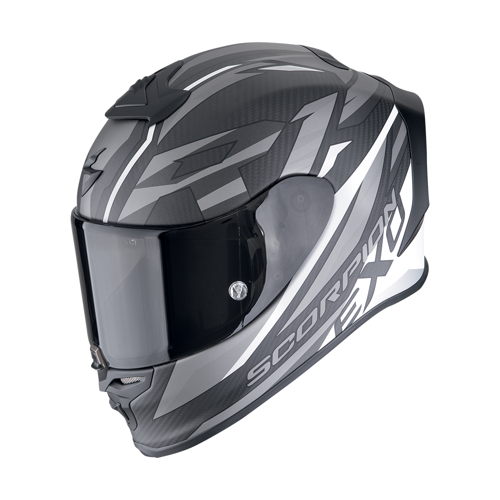 Integraalhelm Scorpion EXO-R1 EVO Carbon Air Zwart Wit Casco Scorpion EXO-R1 EVO Carbon Air Negro Blanco