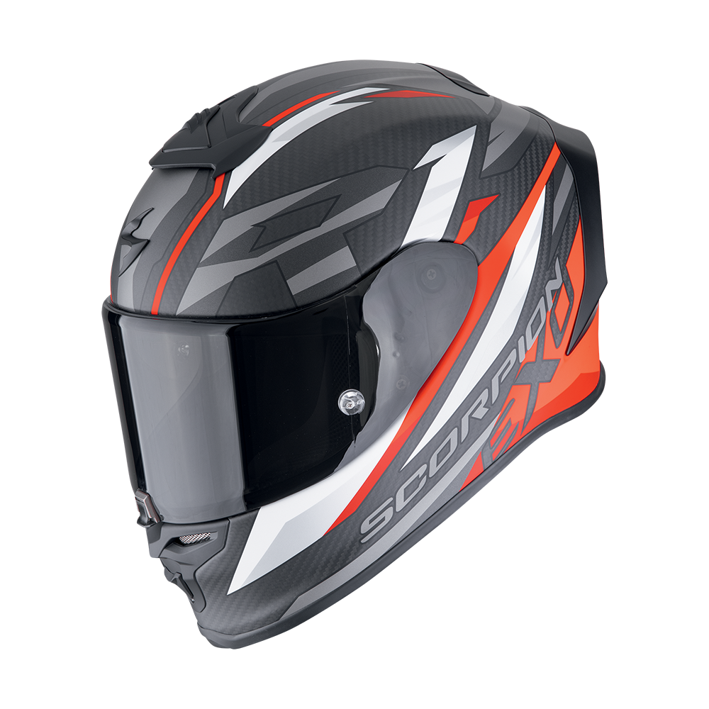 Integraalhelm Scorpion EXO-R1 EVO Carbon Air Runner Zwart Rood Casco Scorpion EXO-R1 EVO Carbon Air Runner Negro