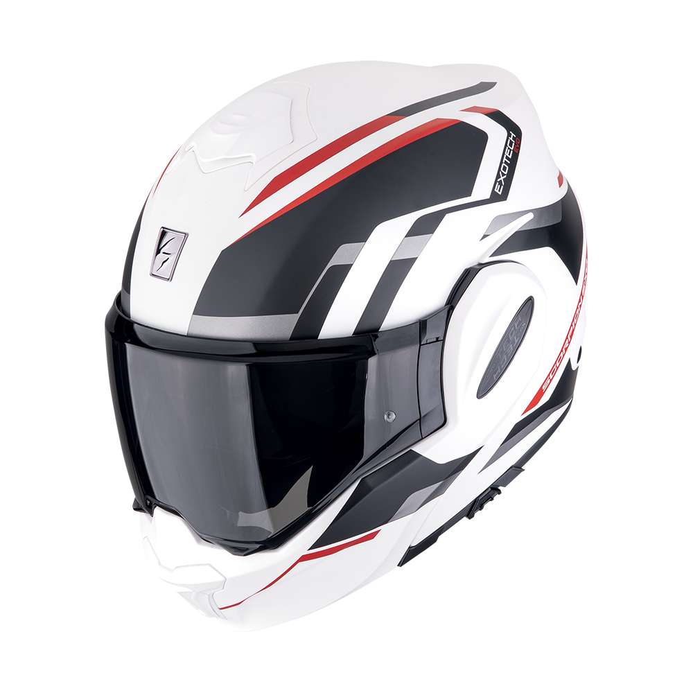 Casco Scorpion EXO-TECH EVO Furio Blanco Negro Roj